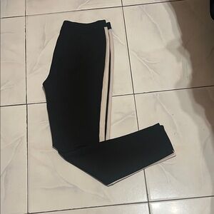 Pulse Black and Cream Side Stripe Pants